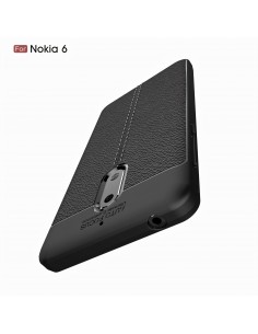 Coque silicone Nokia 6 Aspect cuir Noir Coque silicone Nokia 6 Aspect cuir Noir