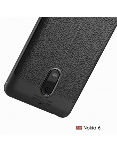 Coque silicone Nokia 6 Aspect cuir Noir Coque silicone Nokia 6 Aspect cuir Noir