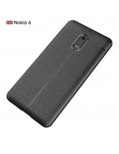 Coque silicone Nokia 6 Aspect cuir Noir Coque silicone Nokia 6 Aspect cuir Noir