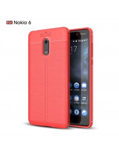 Coque silicone Nokia 6 Aspect cuir Orange Coque silicone Nokia 6 Aspect cuir Orange