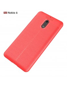 Coque silicone Nokia 6 Aspect cuir Orange Coque silicone Nokia 6 Aspect cuir Orange