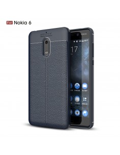 Coque silicone Nokia 6 Aspect cuir Bleu Coque silicone Nokia 6 Aspect cuir Bleu