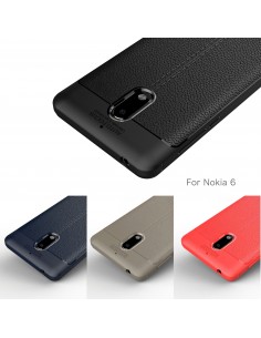 Coque silicone Nokia 6 Aspect cuir Bleu Coque silicone Nokia 6 Aspect cuir Bleu