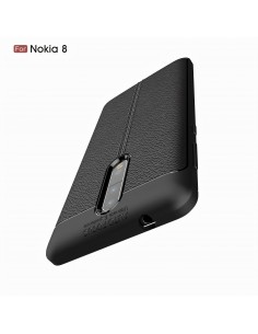 Coque silicone Nokia 8 Aspect cuir Noir Coque silicone Nokia 8 Aspect cuir Noir