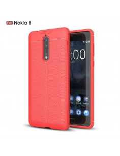 Coque silicone Nokia 8 Aspect cuir Orange Coque silicone Nokia 8 Aspect cuir Orange