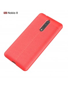 Coque silicone Nokia 8 Aspect cuir Orange Coque silicone Nokia 8 Aspect cuir Orange