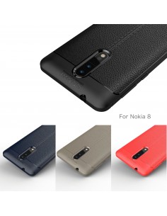 Coque silicone Nokia 8 Aspect cuir Orange Coque silicone Nokia 8 Aspect cuir Orange