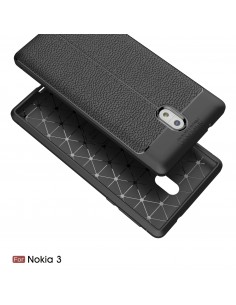 Coque silicone Nokia 3 Aspect cuir Noir Coque silicone Nokia 3 Aspect cuir Noir