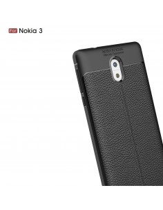 Coque silicone Nokia 3 Aspect cuir Noir Coque silicone Nokia 3 Aspect cuir Noir