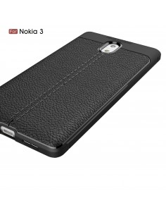 Coque silicone Nokia 3 Aspect cuir Noir Coque silicone Nokia 3 Aspect cuir Noir