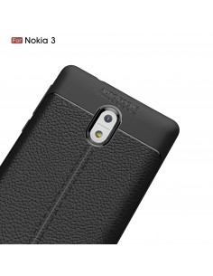 Coque silicone Nokia 3 Aspect cuir Noir Coque silicone Nokia 3 Aspect cuir Noir