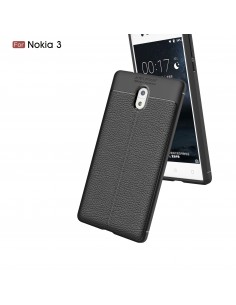 Coque silicone Nokia 3 Aspect cuir Noir Coque silicone Nokia 3 Aspect cuir Noir