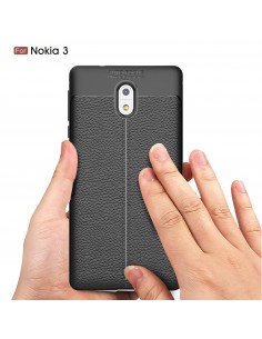 Coque silicone Nokia 3 Aspect cuir Noir Coque silicone Nokia 3 Aspect cuir Noir