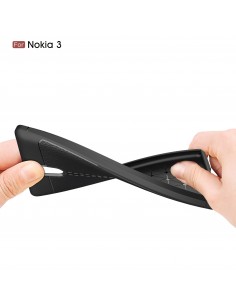 Coque silicone Nokia 3 Aspect cuir Noir Coque silicone Nokia 3 Aspect cuir Noir
