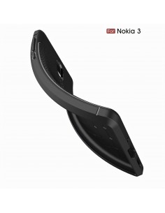Coque silicone Nokia 3 Aspect cuir Noir Coque silicone Nokia 3 Aspect cuir Noir