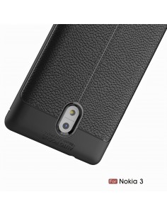 Coque silicone Nokia 3 Aspect cuir Noir Coque silicone Nokia 3 Aspect cuir Noir