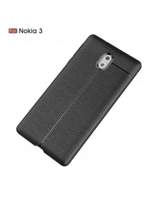 Coque silicone Nokia 3 Aspect cuir Noir Coque silicone Nokia 3 Aspect cuir Noir