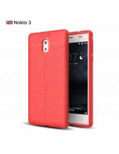 Coque silicone Nokia 3 Aspect cuir Orange Coque silicone Nokia 3 Aspect cuir Orange