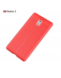 Coque silicone Nokia 3 Aspect cuir Orange Coque silicone Nokia 3 Aspect cuir Orange