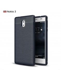 Coque silicone Nokia 3 Aspect cuir Bleu foncé Coque silicone Nokia 3 Aspect cuir Bleu foncé