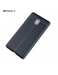 Coque silicone Nokia 3 Aspect cuir Bleu foncé Coque silicone Nokia 3 Aspect cuir Bleu foncé