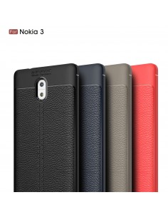 Coque silicone Nokia 3 Aspect cuir Bleu foncé Coque silicone Nokia 3 Aspect cuir Bleu foncé