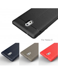 Coque silicone Nokia 3 Aspect cuir Bleu foncé Coque silicone Nokia 3 Aspect cuir Bleu foncé