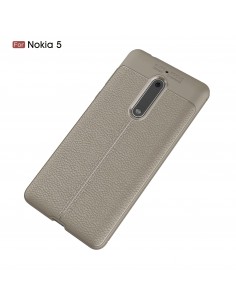 Coque silicone Nokia 5 Aspect cuir Gris Coque silicone Nokia 5 Aspect cuir Gris