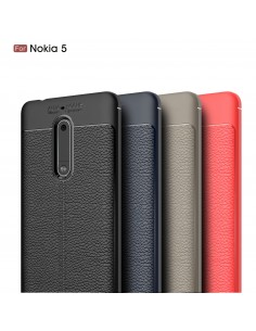 Coque silicone Nokia 5 Aspect cuir Gris Coque silicone Nokia 5 Aspect cuir Gris