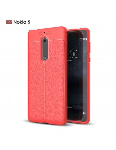 Coque silicone Nokia 5 Aspect cuir Orange Coque silicone Nokia 5 Aspect cuir Orange