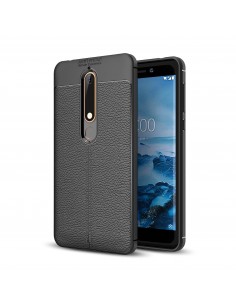 Coque silicone Nokia 6.1 Aspect cuir Noir Coque silicone Nokia 6.1 Aspect cuir Noir