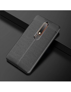 Coque silicone Nokia 6.1 Aspect cuir Noir Coque silicone Nokia 6.1 Aspect cuir Noir