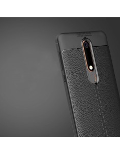 Coque silicone Nokia 6.1 Aspect cuir Noir Coque silicone Nokia 6.1 Aspect cuir Noir