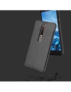 Coque silicone Nokia 6.1 Aspect cuir Noir Coque silicone Nokia 6.1 Aspect cuir Noir