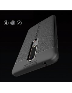 Coque silicone Nokia 6.1 Aspect cuir Noir Coque silicone Nokia 6.1 Aspect cuir Noir