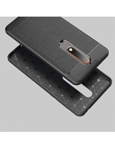 Coque silicone Nokia 6.1 Aspect cuir Noir Coque silicone Nokia 6.1 Aspect cuir Noir