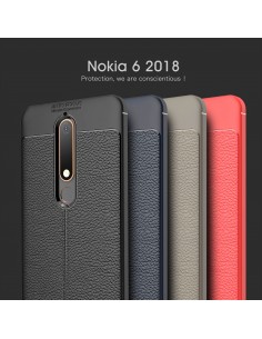 Coque silicone Nokia 6.1 Aspect cuir Noir Coque silicone Nokia 6.1 Aspect cuir Noir