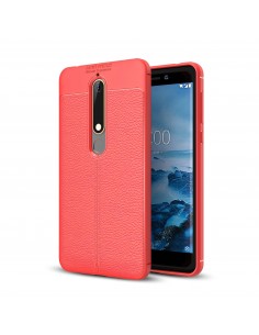 Coque silicone Nokia 6.1 Aspect cuir Orange Coque silicone Nokia 6.1 Aspect cuir Orange