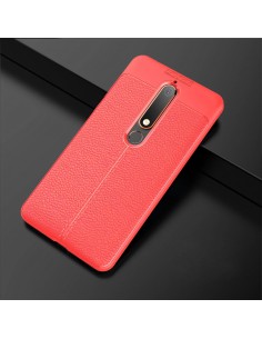Coque silicone Nokia 6.1 Aspect cuir Orange Coque silicone Nokia 6.1 Aspect cuir Orange
