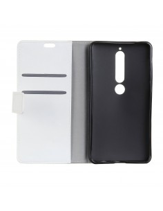 Etui portefeuille Nokia 6.1 avec rangements cartes Blanc Etui portefeuille Nokia 6.1 avec rangements cartes Blanc