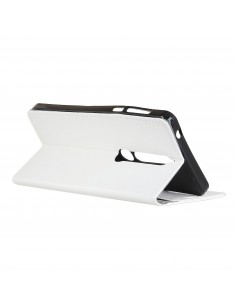 Etui portefeuille Nokia 6.1 avec rangements cartes Blanc Etui portefeuille Nokia 6.1 avec rangements cartes Blanc