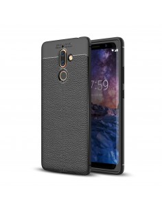 Coque silicone Nokia 7 Plus Aspect cuir Noir Coque silicone Nokia 7 Plus Aspect cuir Noir