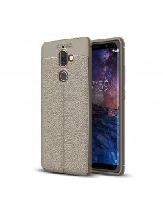 Coque silicone Nokia 7 Plus Aspect cuir Gris Coque silicone Nokia 7 Plus Aspect cuir Gris