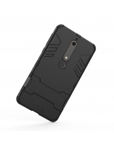 Coque antichoc Nokia 6.1 Hybride avec support Noir Coque antichoc Nokia 6.1 Hybride avec support Noir