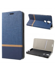 Etui portefeuille Nokia 8 Aspect tissus Bleu Etui portefeuille Nokia 8 Aspect tissus Bleu