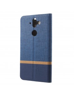 Etui portefeuille Nokia 8 Aspect tissus Bleu Etui portefeuille Nokia 8 Aspect tissus Bleu
