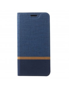 Etui portefeuille Nokia 8 Aspect tissus Bleu Etui portefeuille Nokia 8 Aspect tissus Bleu
