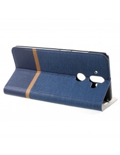 Etui portefeuille Nokia 8 Aspect tissus Bleu Etui portefeuille Nokia 8 Aspect tissus Bleu