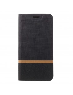 Etui portefeuille Nokia 8 Aspect tissus Noir Etui portefeuille Nokia 8 Aspect tissus Noir