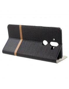 Etui portefeuille Nokia 8 Aspect tissus Noir Etui portefeuille Nokia 8 Aspect tissus Noir